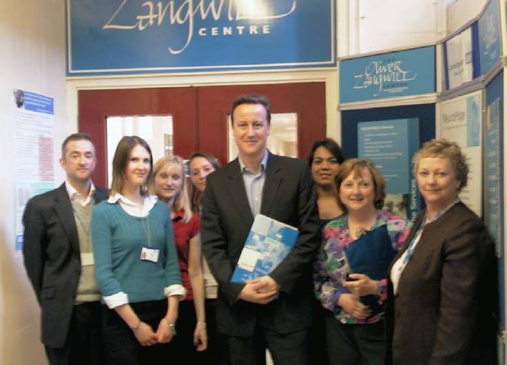 David Cameron visiting the Ooliver Zangwill Centre