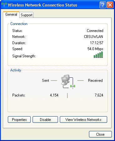 Wireless Network Connection Status