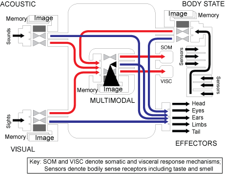 a graphic depiction of a four subsystem mental archtectecture